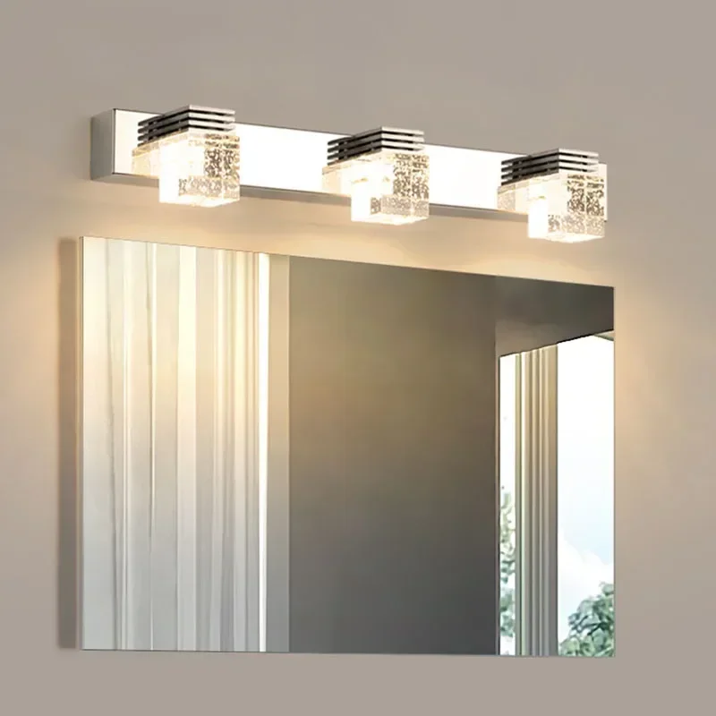 Lámpara de pared LED moderna, aplique de cristal para sala de estar, comedor, dormitorio, mesita de noche, espejo de baño, decoración del hogar, accesorio de iluminación brillante