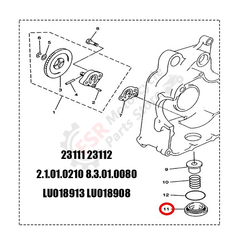 Drain plug O-ring Fits LINHAI 260 300 400  Buyang FA-D300 H300 Stels 300B 23111 23112 2.1.01.0210 8.3.01.0080 LU018913 LU018908