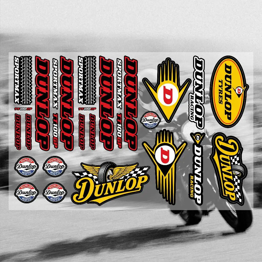 

Наклейка Dunlop для японских мотоциклов, светоотражающая, для кузова мотоцикла, автомобиля, шлема