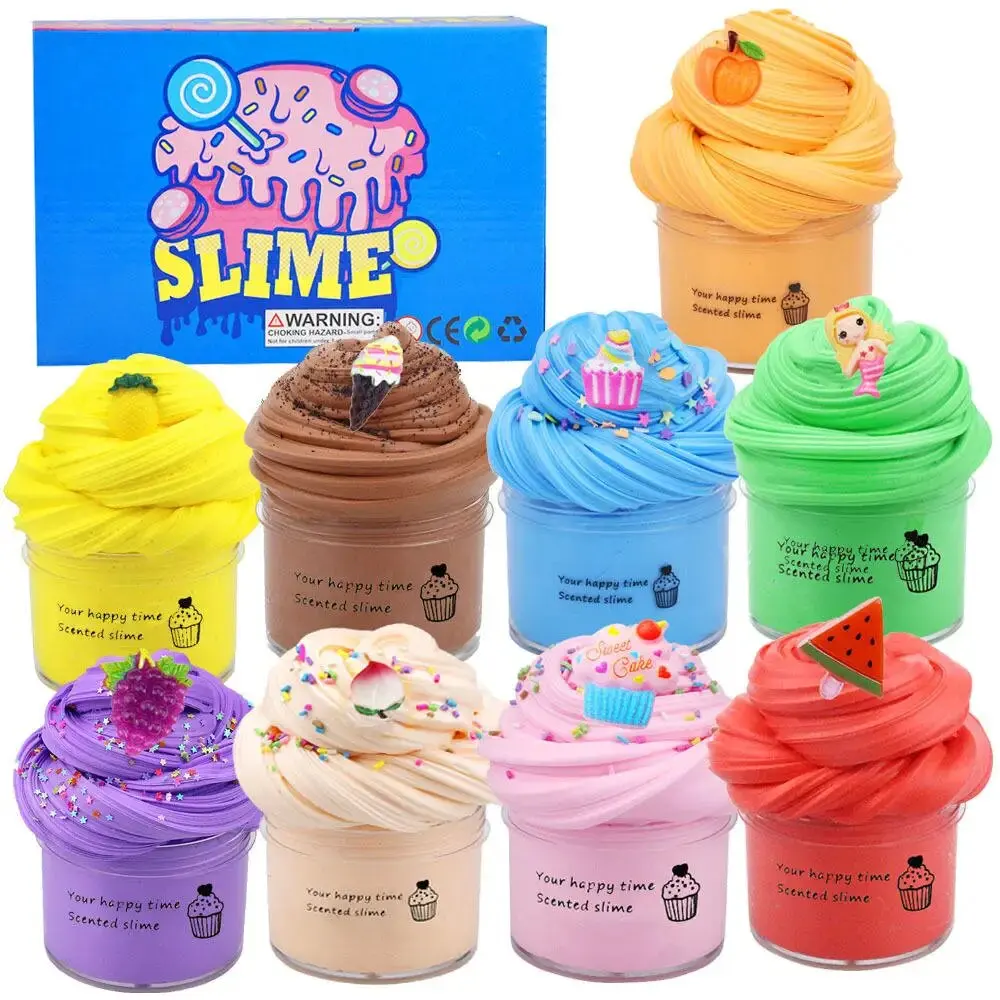 12 Slime Cotton Mud Puff Gum Toy Education Creativity Toys Soft Charms Rainbow Clay Kawaii Slime Party Toy for Kids Gift