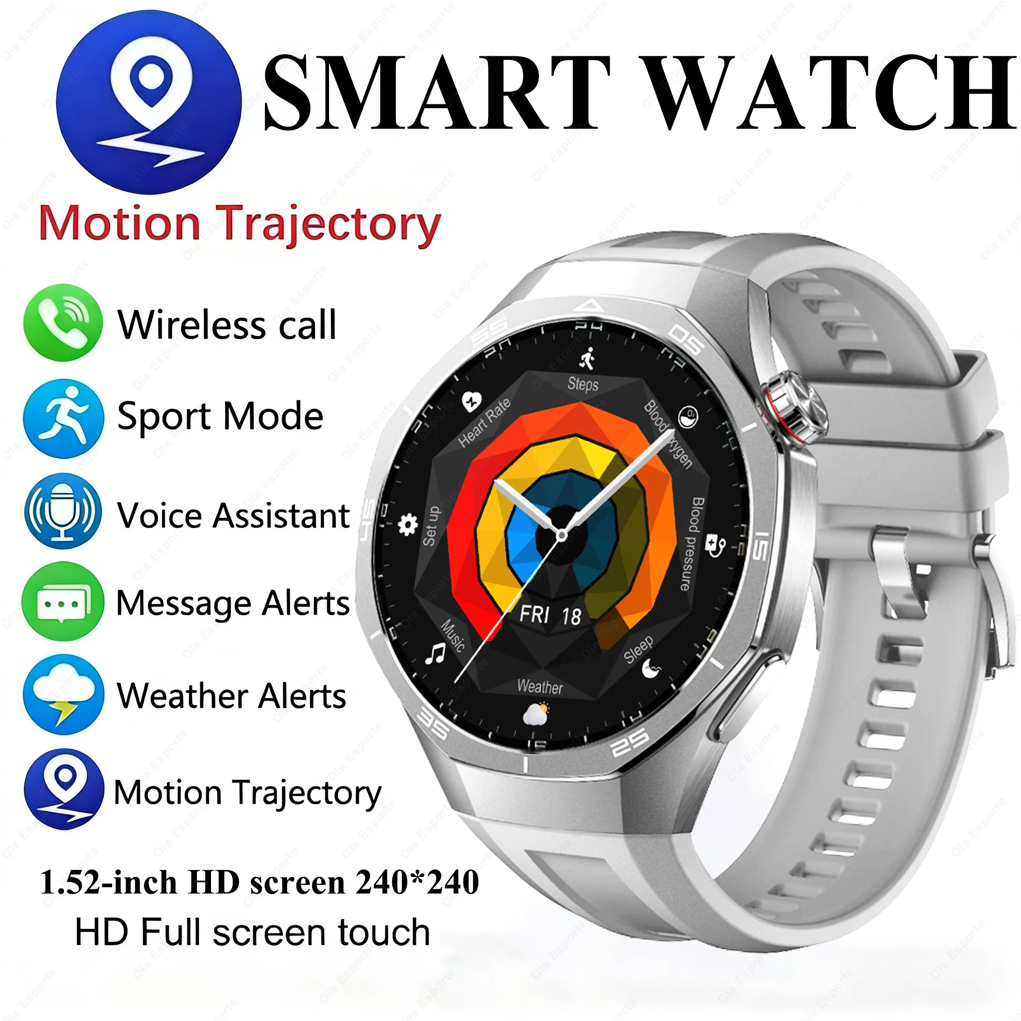 

Bluetooth call Smart Watch For Men And Women Heart Rate Health Monitor GPS Sports Fitness Tracking Wireless Charging Smartwatch
