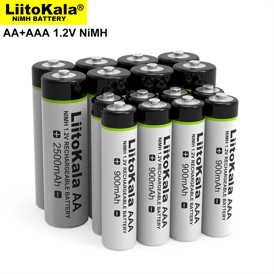 Liitokala 1.2V AA 2500mAh akumulator Ni-MH do pistoletu temperaturowego pilot zdalnego sterowania baterie do zabawek myszy