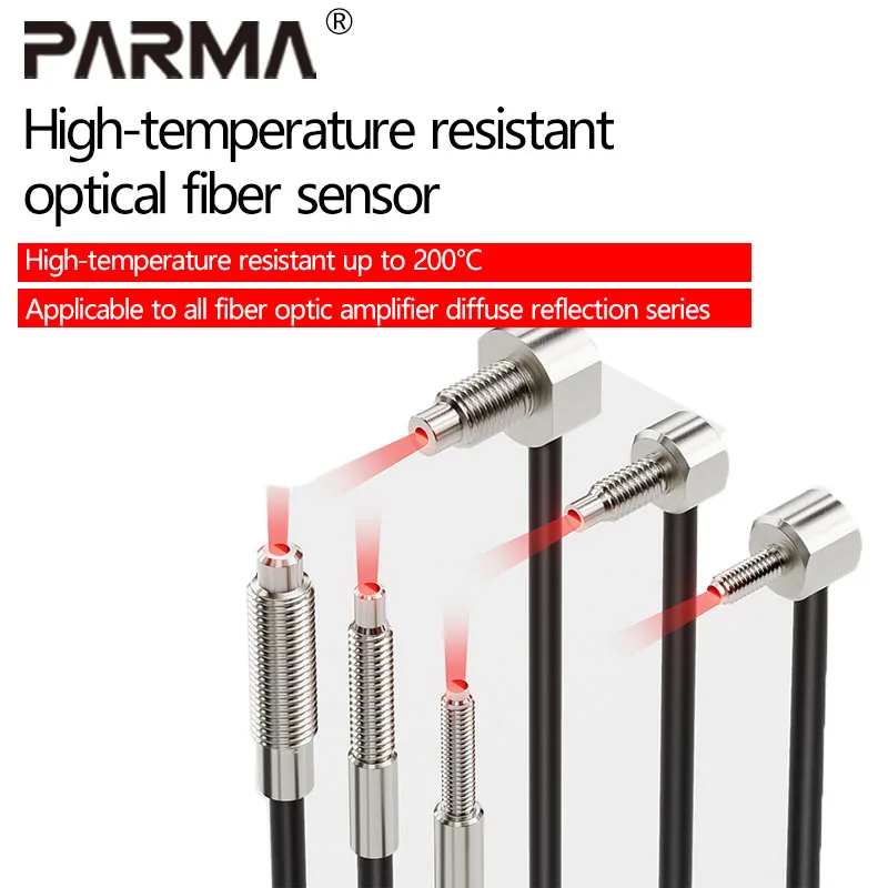 

Customizable 200-degree high-temperature resistant optical fiber sensor amplifier probes M3, M4, M6, quartz glass right-angle
