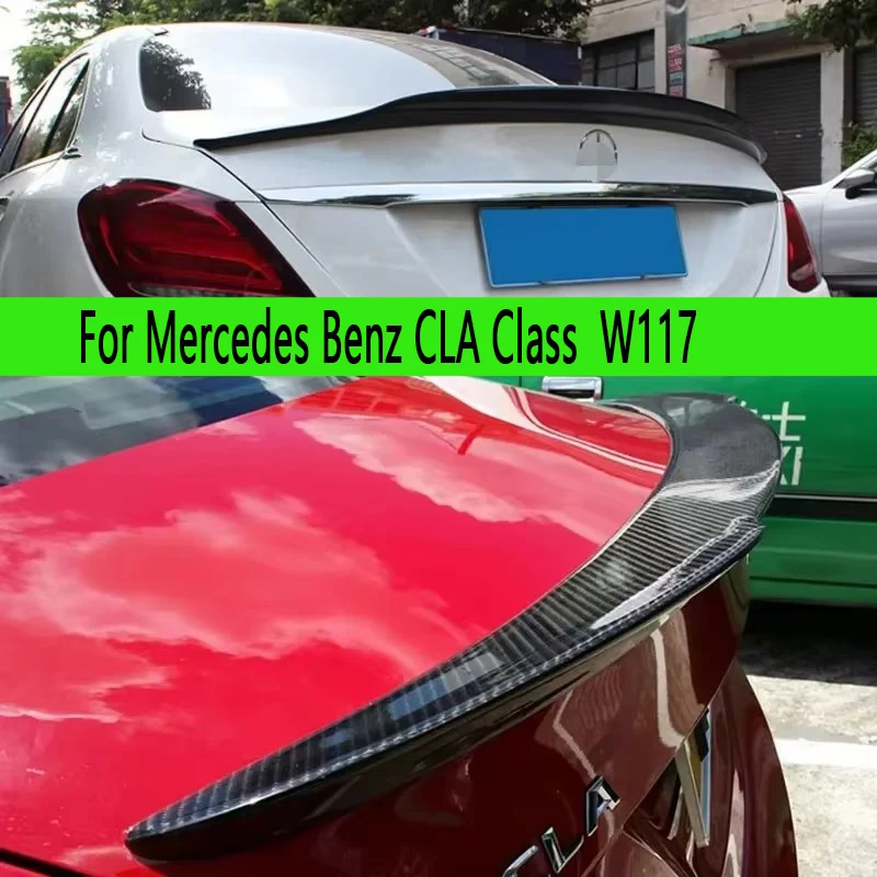 

Для Mercedes Benz CLA Class W117 CLA260 CLA200 Спойлер из углеродного волокна Задние хвостовые плавники Крыло автомобиля Модернизация комплекта кузова заднего крыла