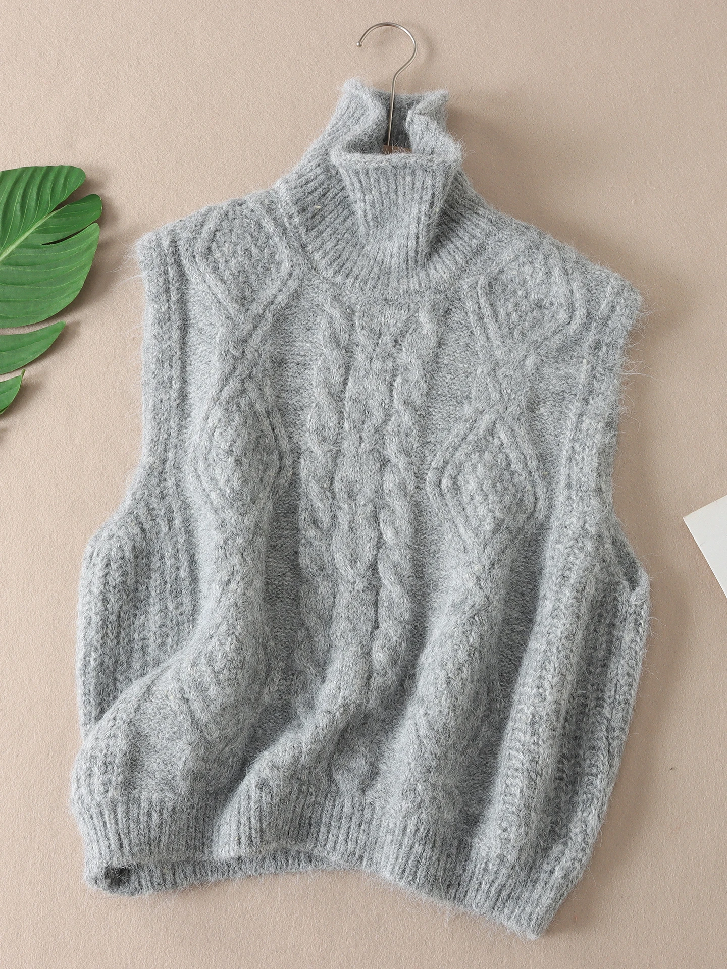 Gilet lavorato a maglia coreano Sle collo alto Thi donna inverno modello diamante sciolto Twist Bal Svel Faionable WA495