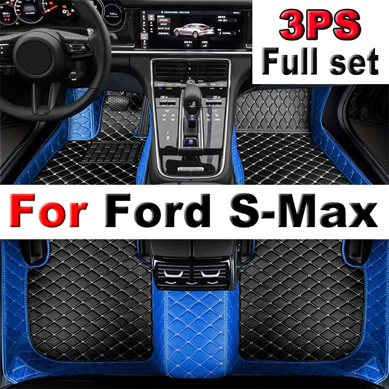 

Car Floor Mats For Ford S-Max MK1 2006~2014 7seat Anti-dirt Pads Full Set Waterproof Floor Mat Non-slip Carpets Car Accessories