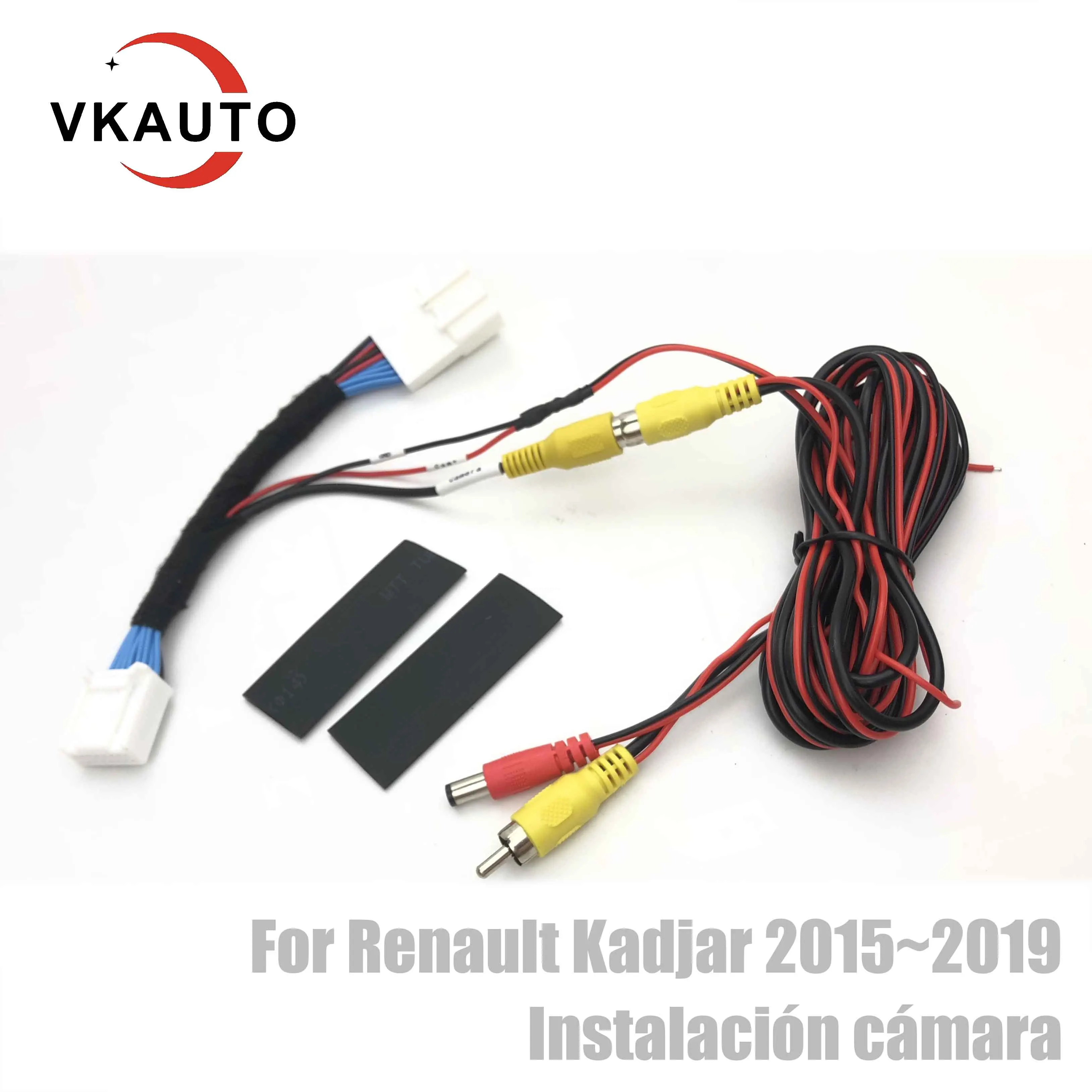 Vkauto Rear View Camera Connection Cable For Renault Kadjar 2015 2016 2017 2018 Install camera From tail door harness