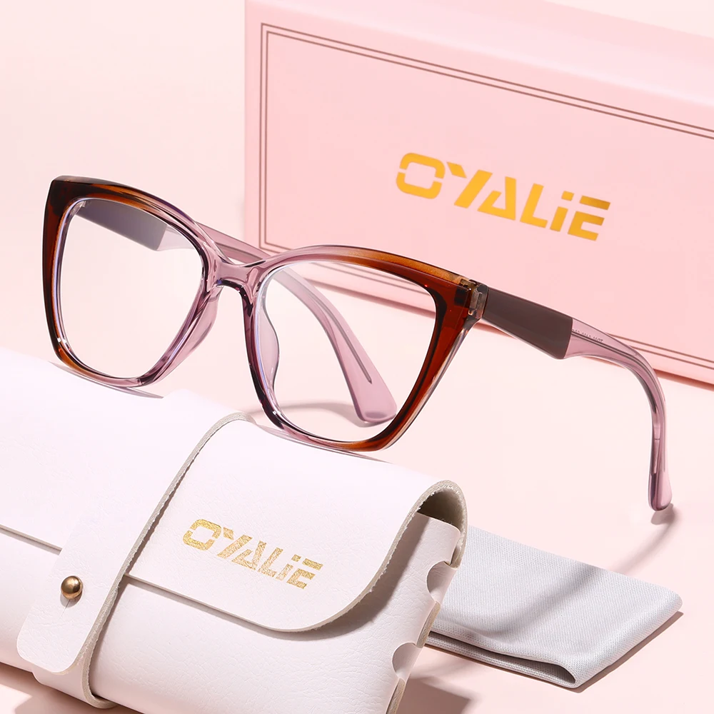 نظارات Oyalie الكلاسيكية بإطار متعدد الألوان، بتصميم رائع وخطوط ناعمة لتعديل ملامح الوجه، مناسبة للمطابقة مع المناسبات والملابس