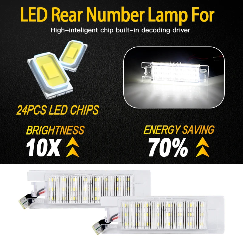 2PCS Rear OEM LED License Plate Light Bulbs For Opel Corsa C 2001-2006 D 2006-2011 E 2014-2019 Astra H 2004-2010 K 2015-2021 - view 3