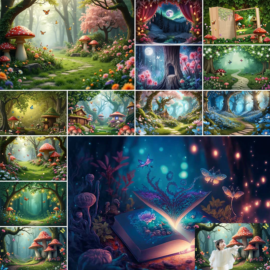 

MOON.QG Cake Smash Girls Fairy Castle Backdrop For Party Baby Princess Birthday Photography Background Fantasy Birthday Decor