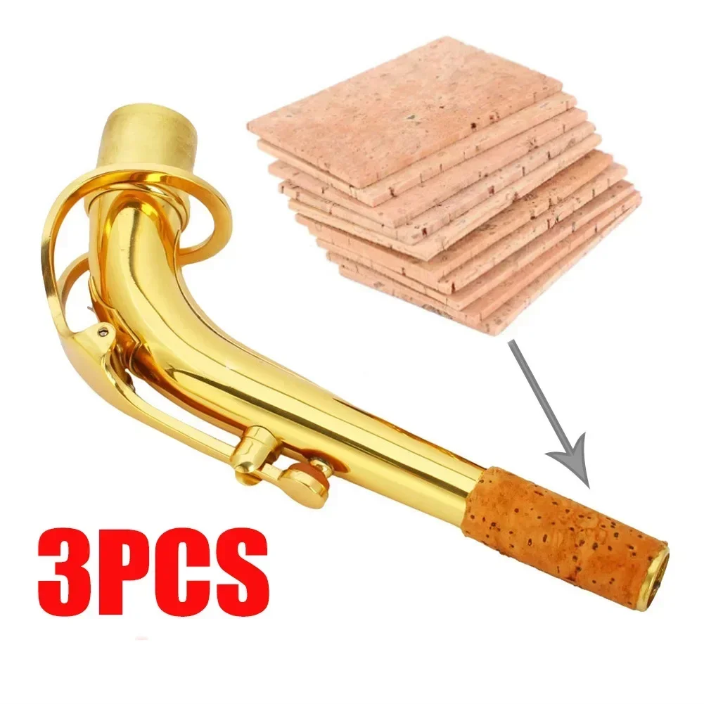 SPORTFUNSF 3PCS Natural Neck Cork For Sax Saxophone Soprano / Tenor / Alto  Musical Instrument Accessories 60*40*2 MM NEW