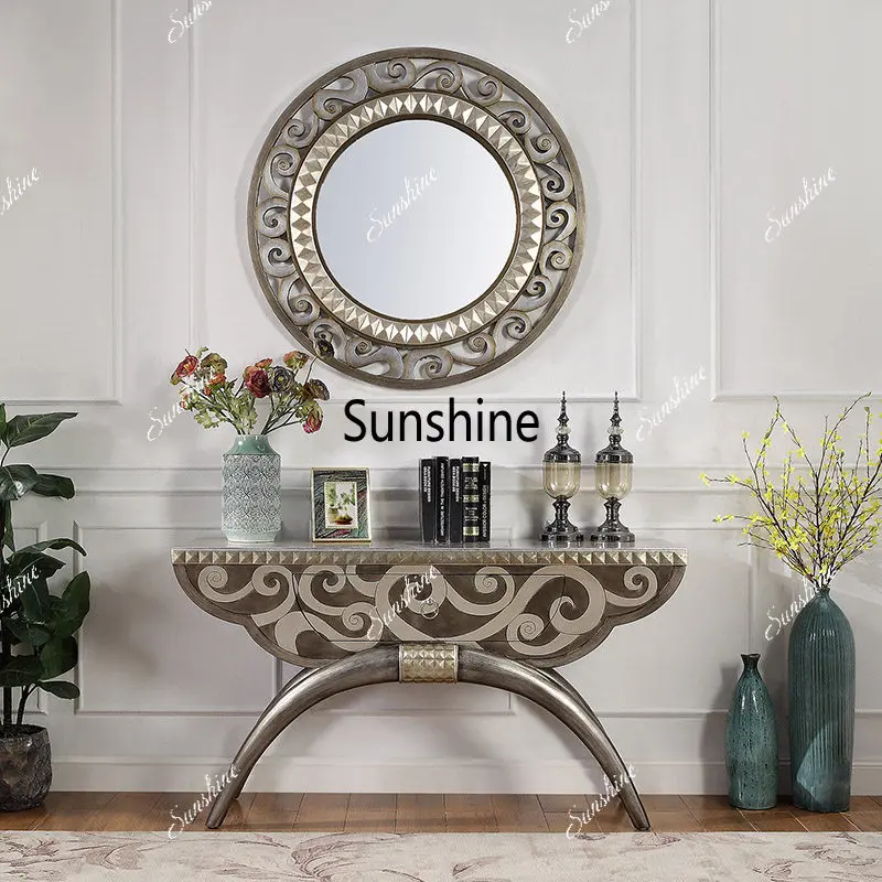 

Light Luxury Entrance Terrace Living Room Villa Shelf