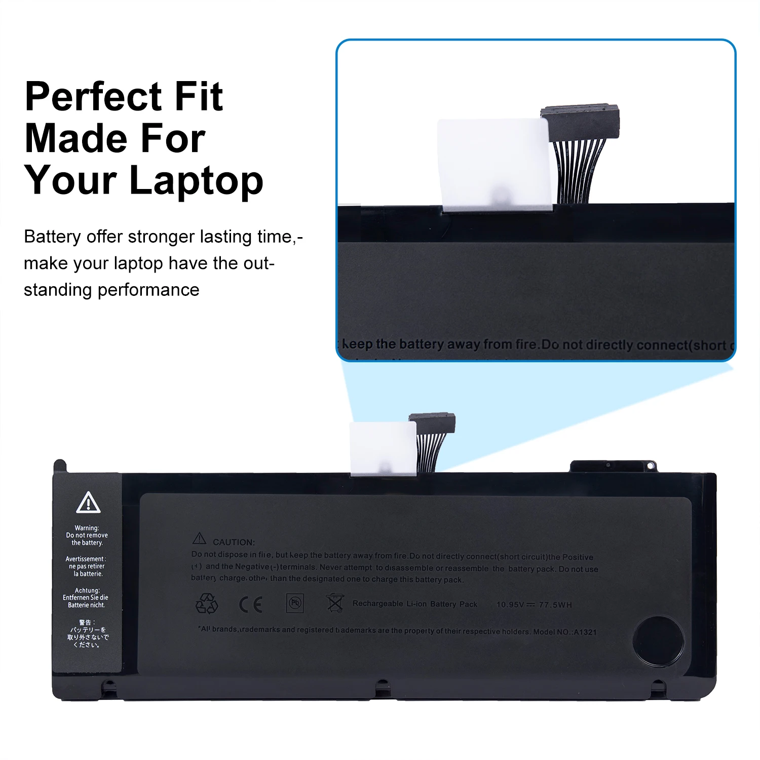 

A1321 Battery for APPLE MacBook Pro 15" A1286 2009 2010 020-6380-A MC118LL/A MC372 MB986LL/A MC371 MB985 +24-Month warranty