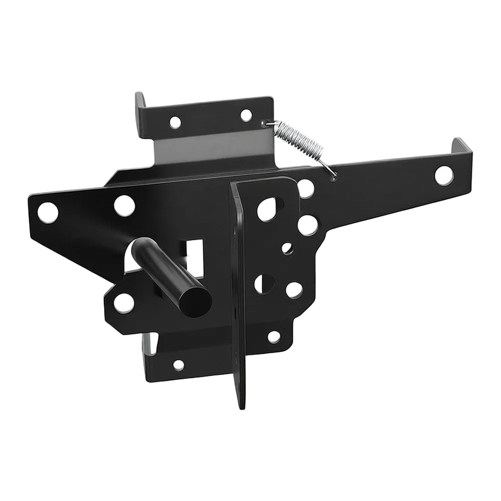 Black Matte Finished Gravity Gate Latch for Structural Fencing Applications Rust Resistant Weatherproof Design