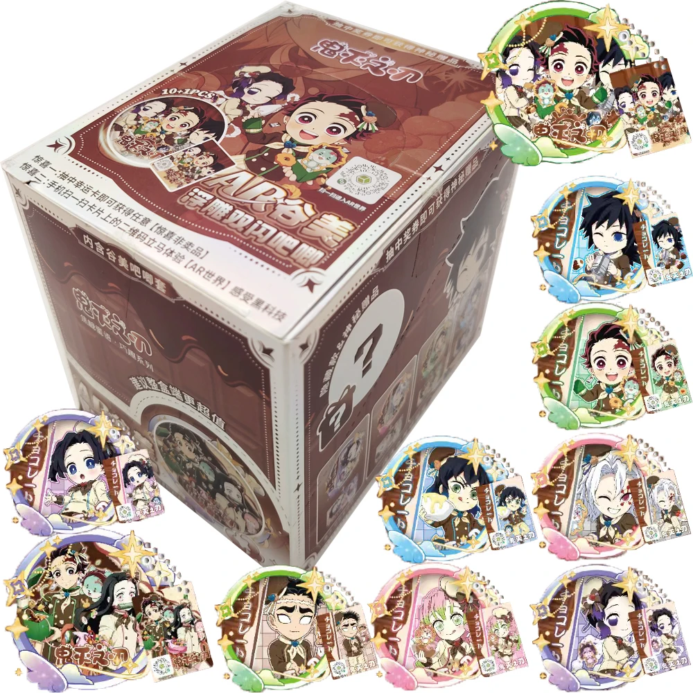 

Fantasy Hot Blooded Youth Anime Demon Slayer Collection Flash Card High Quality Characters Decoration 75mm AR Badge Kids Gifts