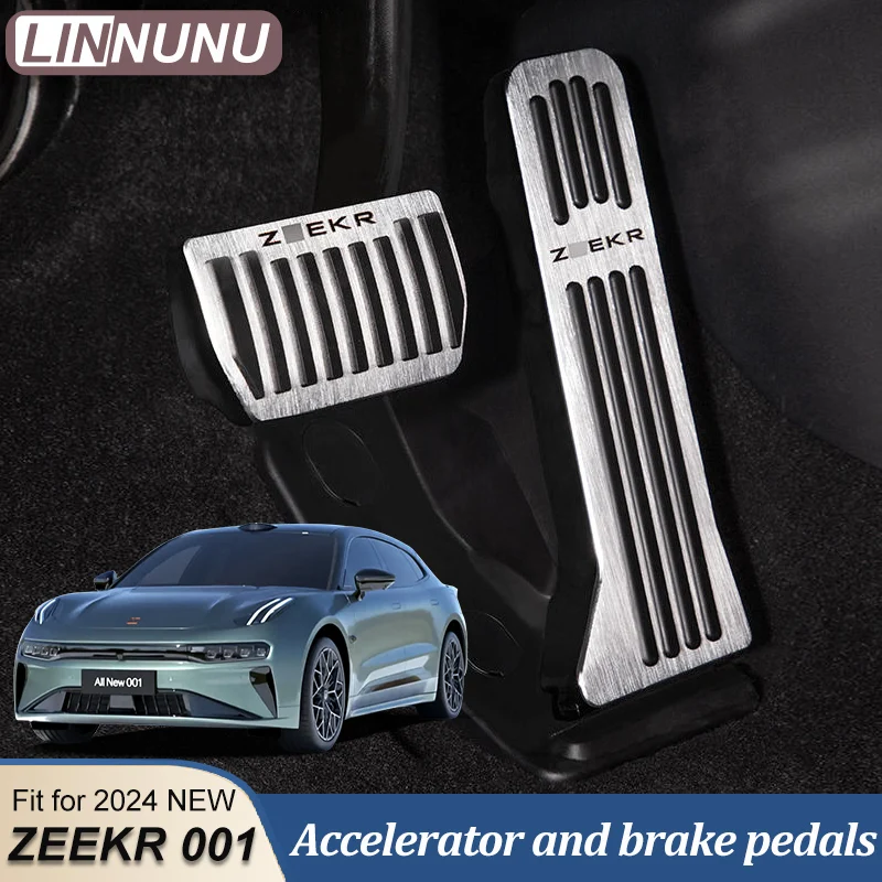 

LINNUNU подходит для ZEEKR 001 педаль акселератора тормоза из алюминиевого сплава без пробивки отверстий подножка педали газового тормоза накладка накладки не требует сверления