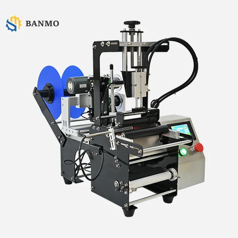 

Настольный полуавтоматический аппликатор этикеток, этикетировочная машина для круглых бутылок, производство самоклеящихся этикеток