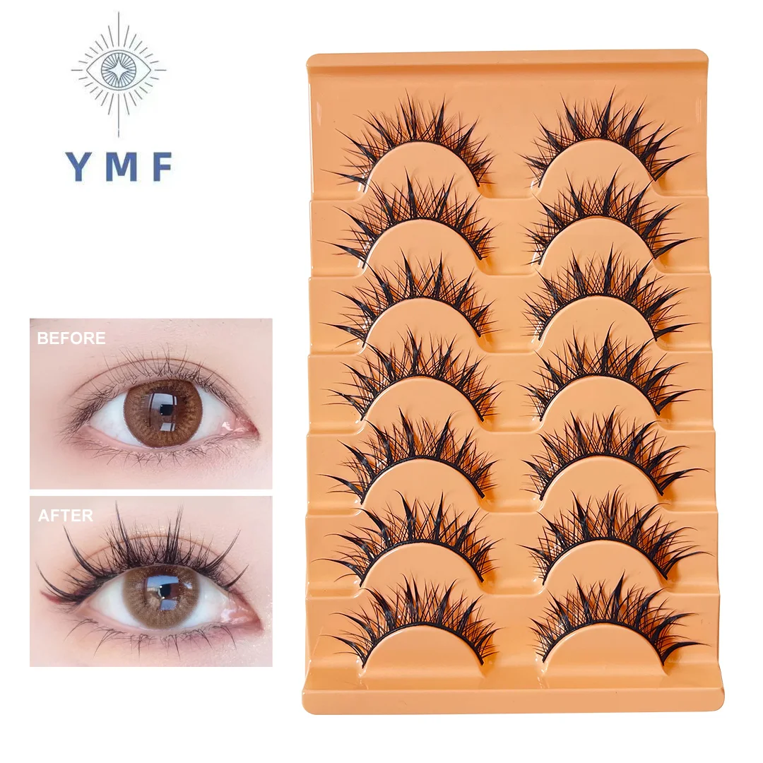 Comic Eyelashes 7 Pairs of False Eyelashes Natural Nude Makeup Daily Can Support Double Eyelids Eyelashes