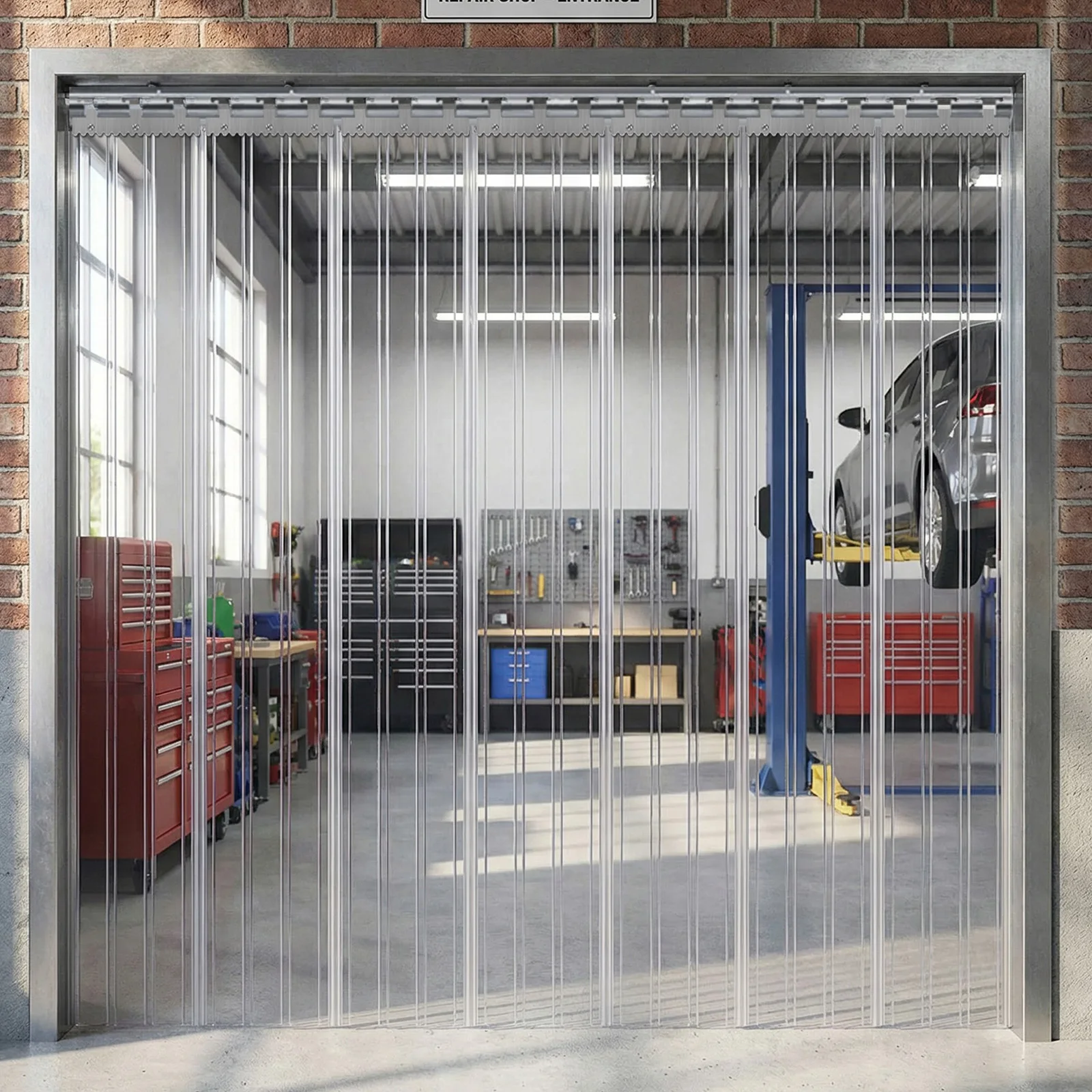Transparenter PVC-Streifenvorhang, Kratzfest & Temperaturbeständig Industrievorhang für Kühlräume, Fabriklager, Garagen & Supermärkte – Detail 2