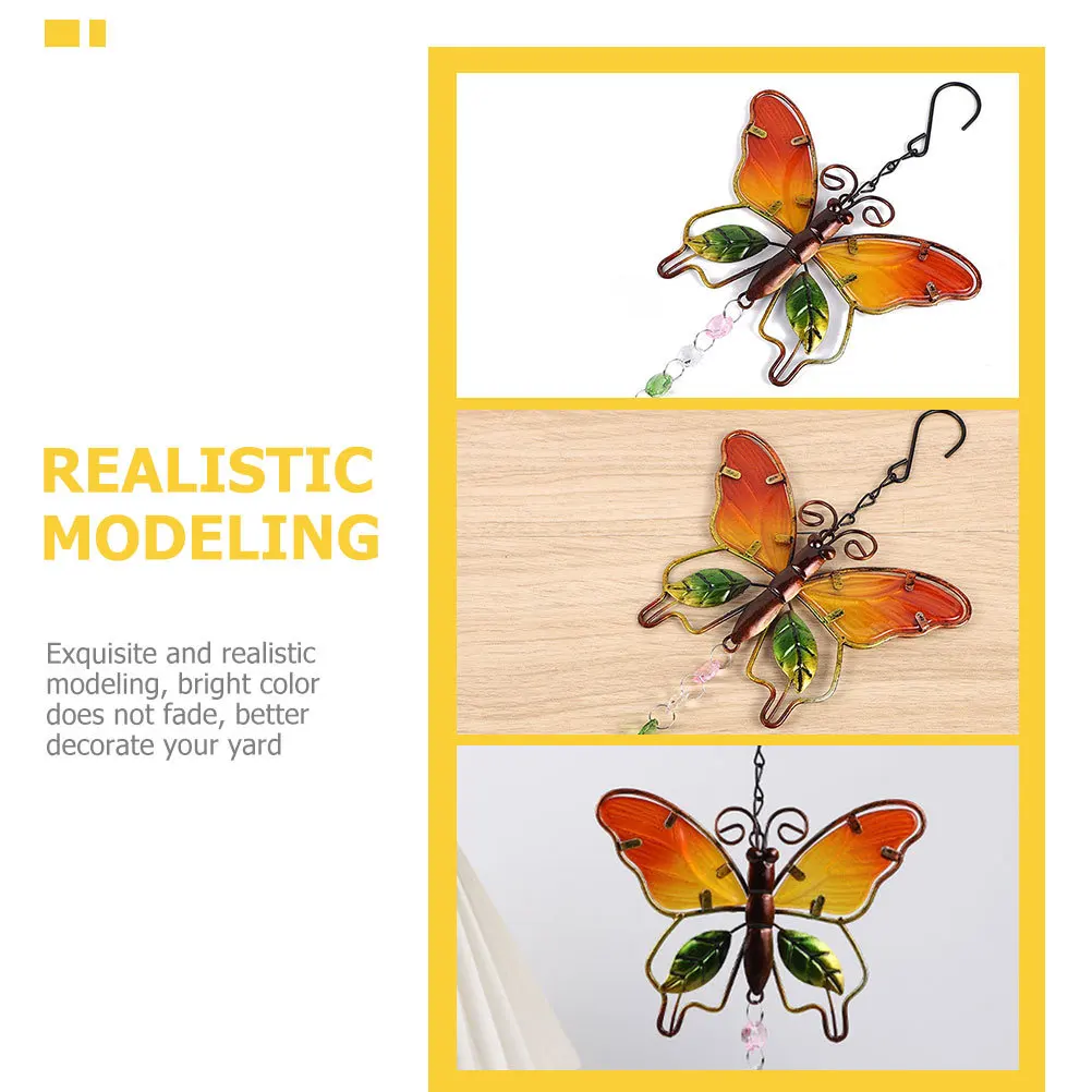 

Crystal Butterflies Hanging Decor Iron Tree Statue Garden Yard Scene Adornment Outdoor Window Sun Catchers Home Decoration