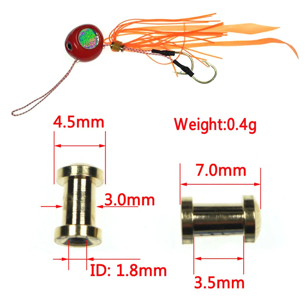 50PCS Copper/Plastic Slide Parts Saltwater Fishing Equipment Snapper Skirts and Rubber Tie Mule Maintenance Supplies 4 Types - view 5