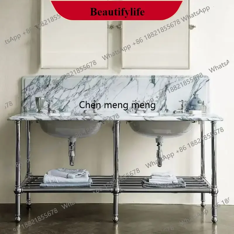 

Ретро-умывальник M138 в американском стиле с латунным кронштейном для отелей, элитный умывальник для гостей, тумба для ванной комнаты, умывальник для туалета