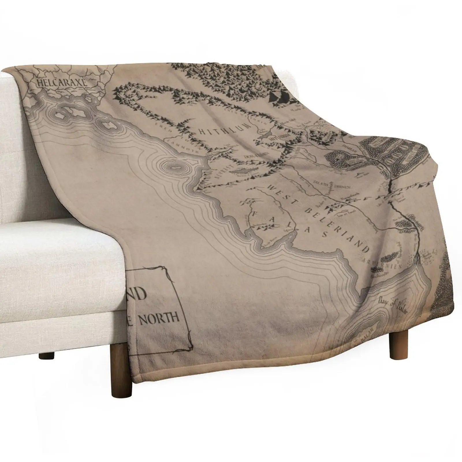 

Map of Beleriand Throw Blanket Designer Blankets Blanket Fluffy