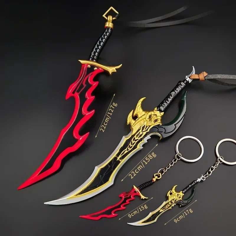 22cm/9cm Solo Leveling Katana Keychain Japanese Anime Sword Kawaii Desk Accessories Collection Souvenir Key Original Keychain