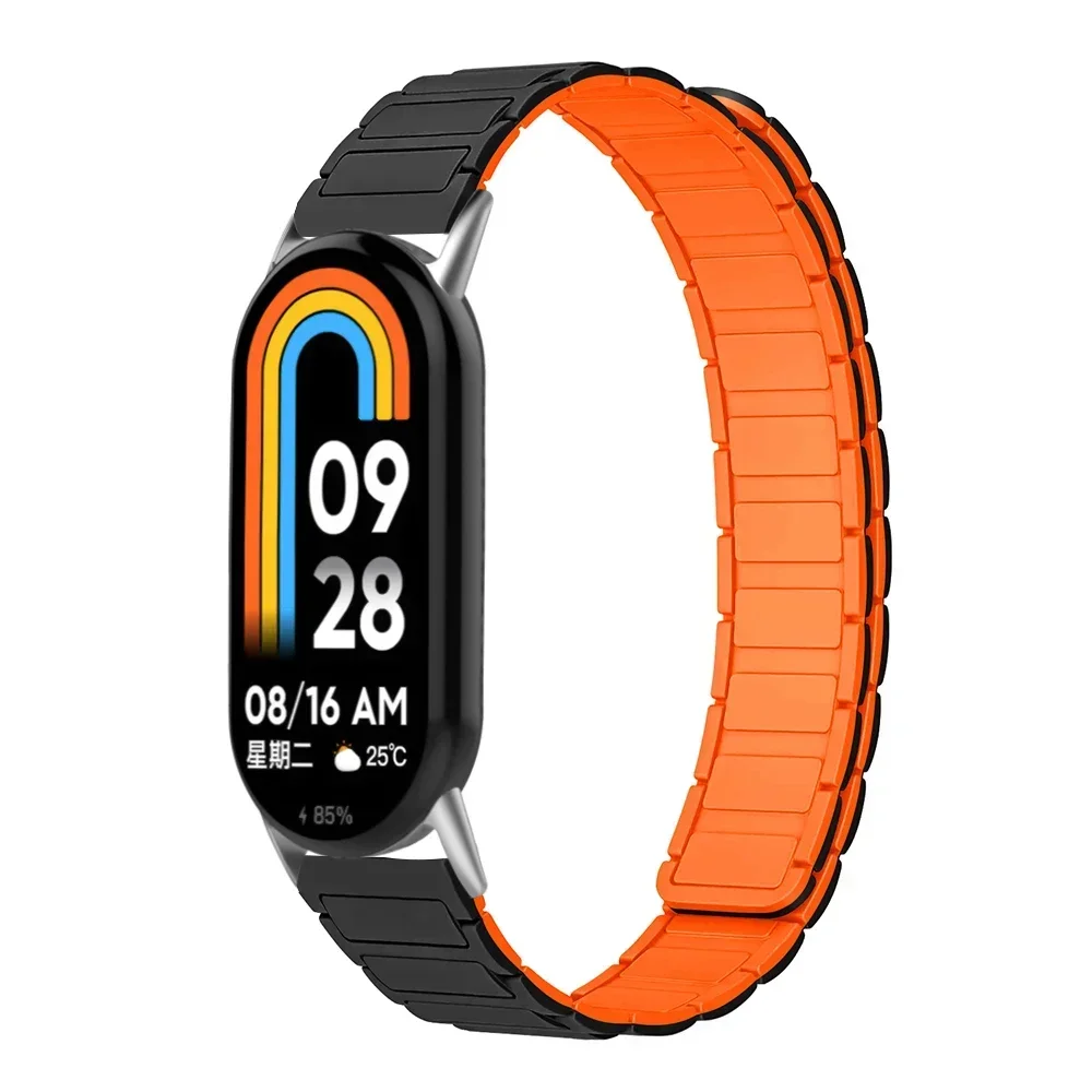 Correa magnética de silicona para Xiaomi Mi Band 8 9, pulsera deportiva para Xiaomi Watch Miband 8 9, accesorios, pulsera de caja de reloj