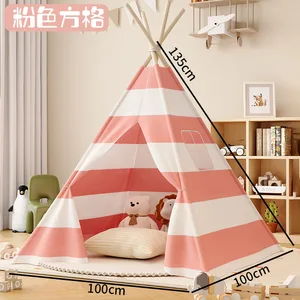 Tenda Teepee 1.6 M untuk Anak-anak Rumah Tangga Dalam Ruangan Portabel Lipat Putri Wigwam Mainan Anak Perempuan dan Laki-laki Tenda Kastil Rumah Bermain untuk Anak-anak 10 teepee penjualan terbaik untuk anak-anak - №