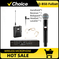 QLXD-B58-Fullset 500MHz/600MHz Professional Wireless Microphone UHF Handheld Headset Mic Stage Performance Party Karaoke