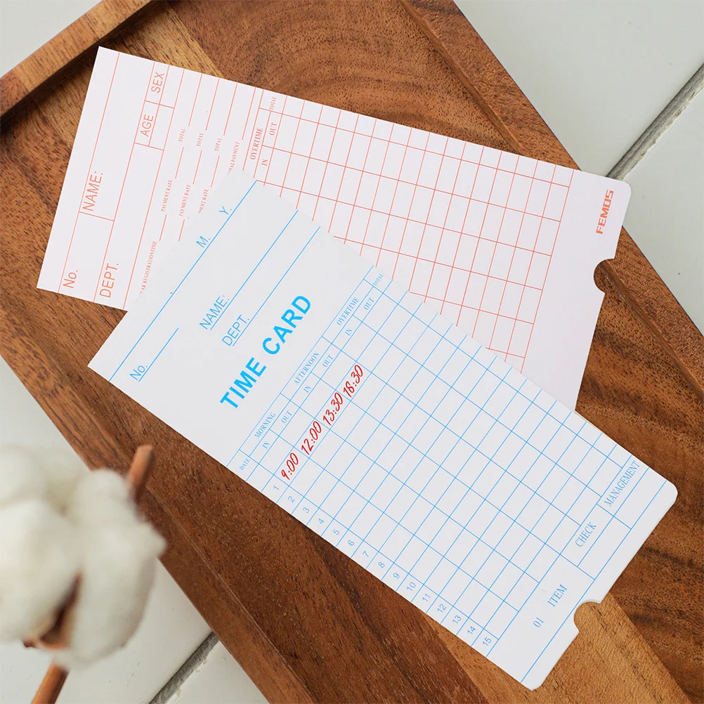 

100Pcs Employee Time Sheets Attendance Recorder Cards Universal Microcomputer Time Management for Workplace Tracking