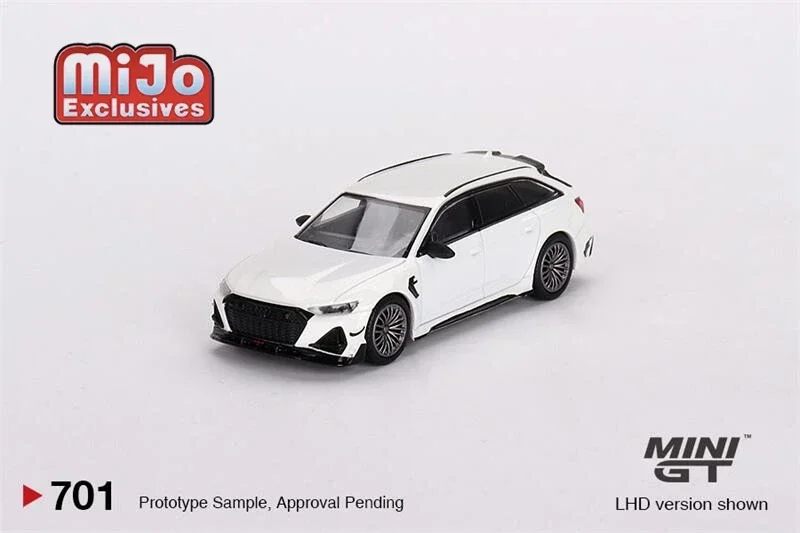 MINI GT Mijo Exclusives 1:64 ABT RS6-R Glacier White Metallic LHD Diecast Model Car