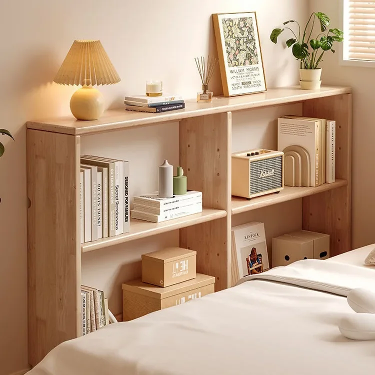 

Solid wood bedside shelf, bedside gap, bedside crack, long cabinet against the wall, narrow frame behind the sofa, storage