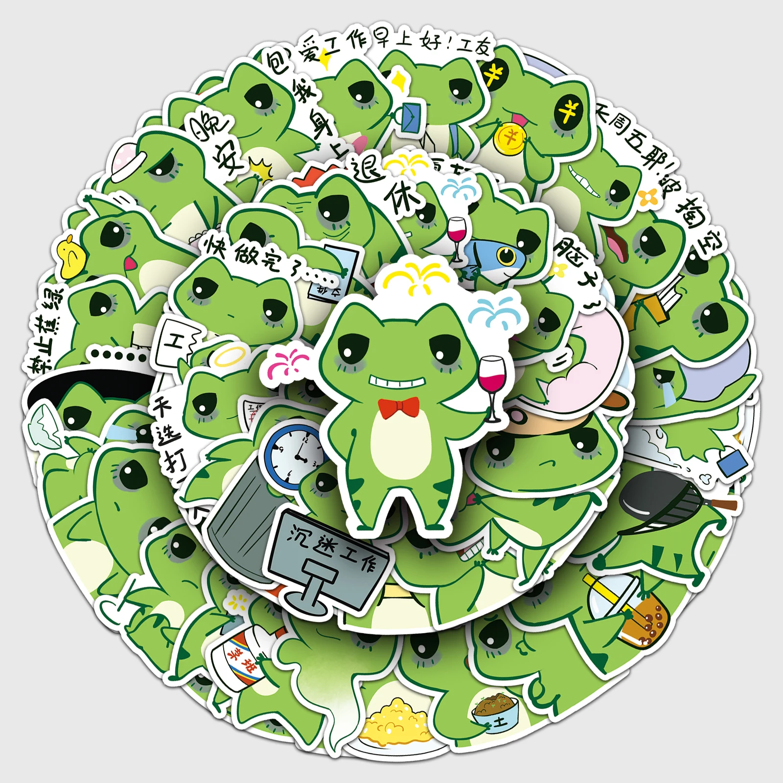 50pc Original Work Frog Series Cartoon Cute Graffiti Stickers Suitcase Laptop Guitar Skateboard Personalized Decoration Stickers