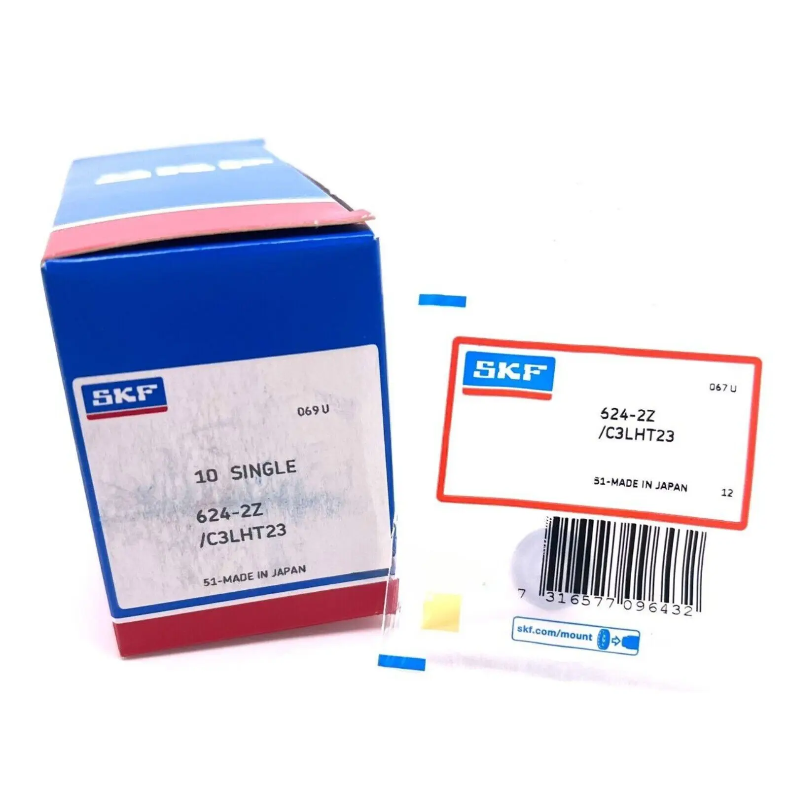 SKF 624-ZZ C3 LHT23 DEEP GROOVE BALL BEARING, METAL SHIELDED 4x13x5mm 624-2Z/C3