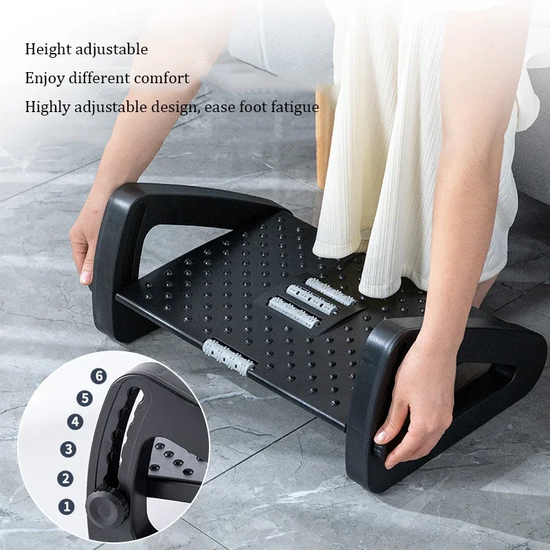 Foot Rest with Massage Surface Height Adjustable High Chair Footrest for Office Gaming Chair