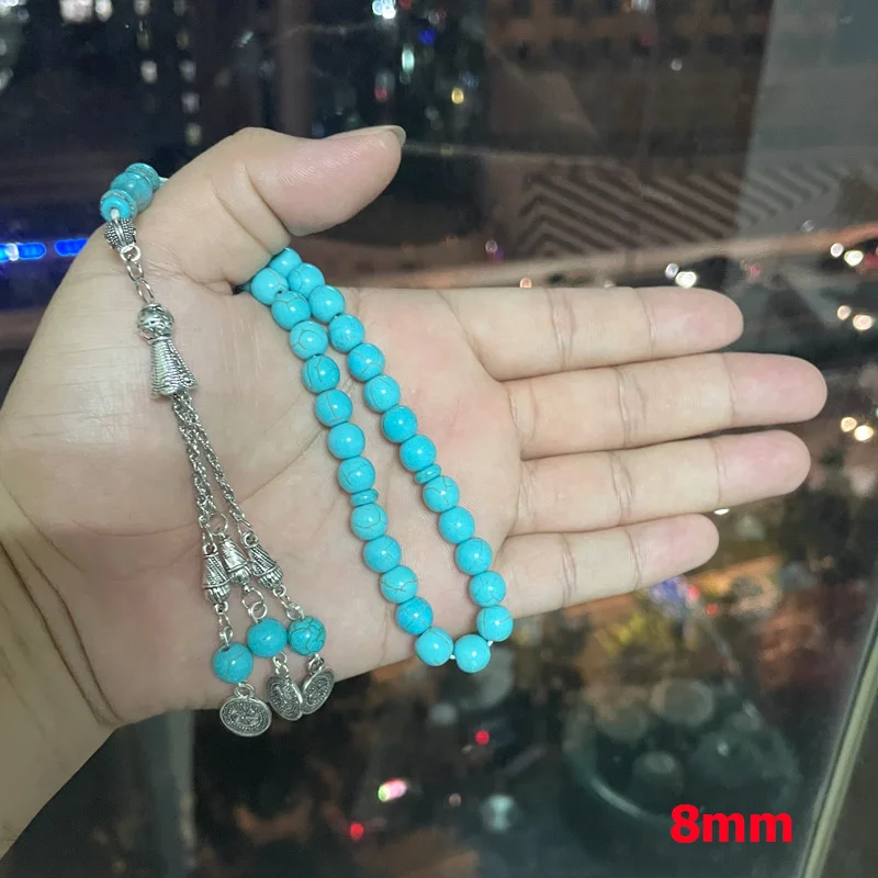 Tasbih bule Turquoise stone 33 prayer beads muslim gift turkish fashion misbaha islamic rosary arabic bracelet