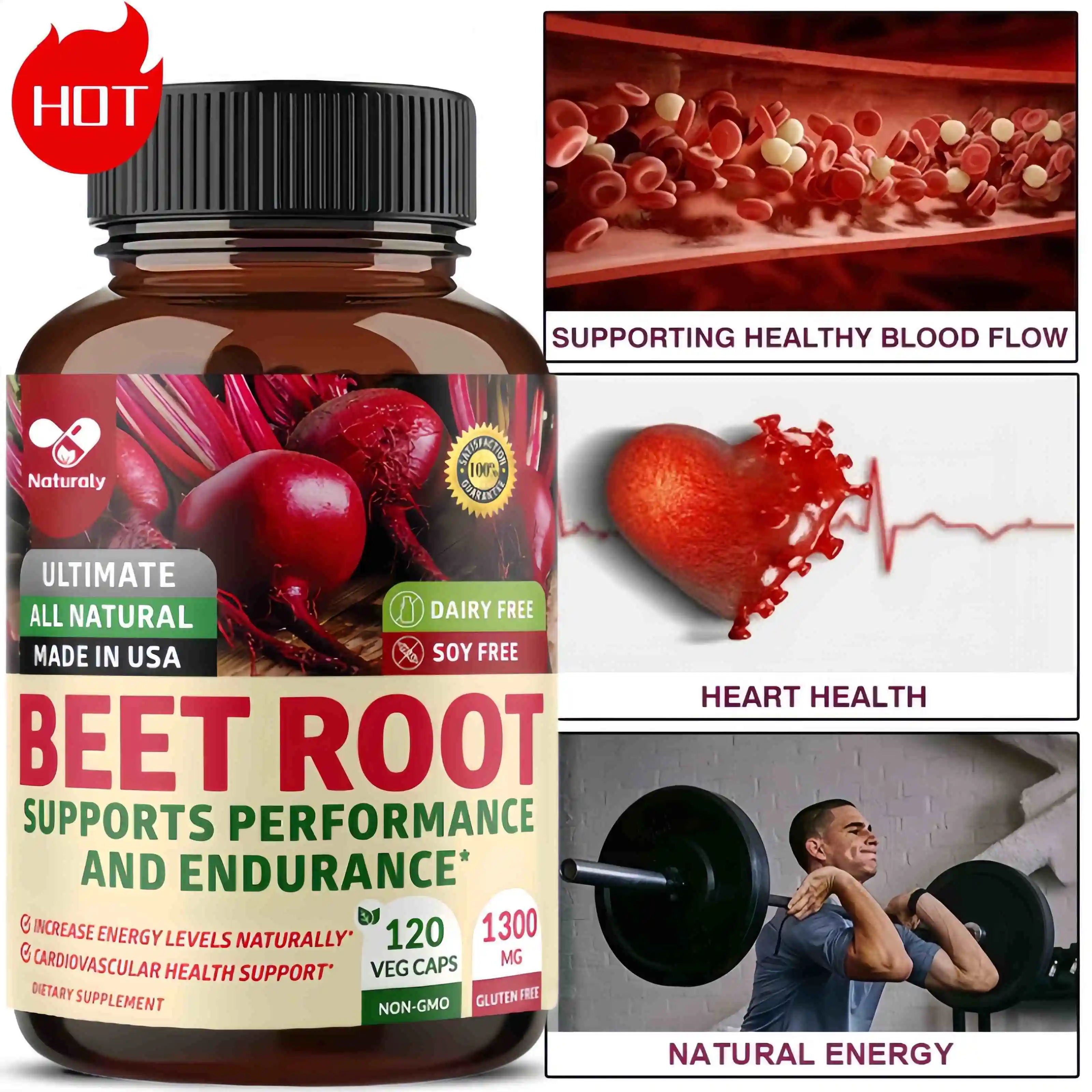 Premium Organic Beetroot Extract - Extra Black Pepper for Enhanced Absorption, Energy & Performance - Nitric Oxide Supplement