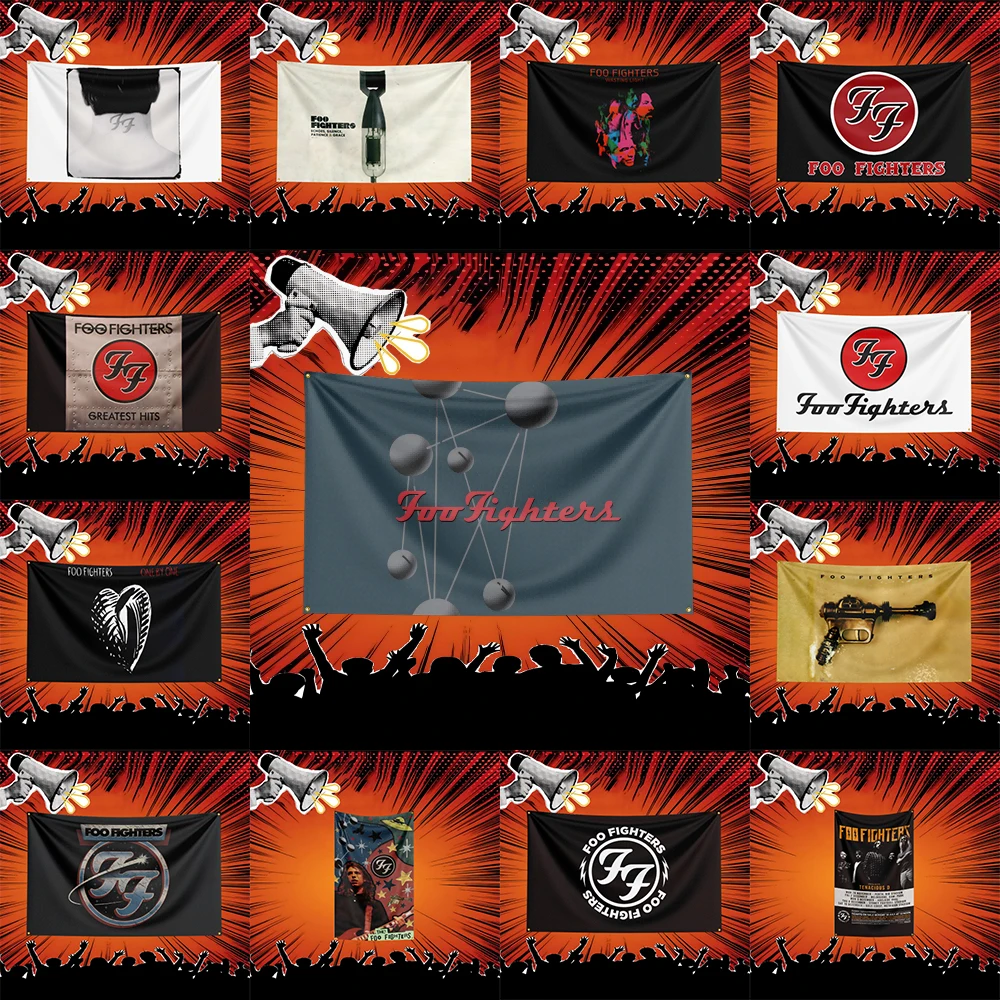 Foo Fighters Inspired Rock Music Flag 3x5 FT Polyester Banner For Bedroom Wall Decor Music Fans Gift