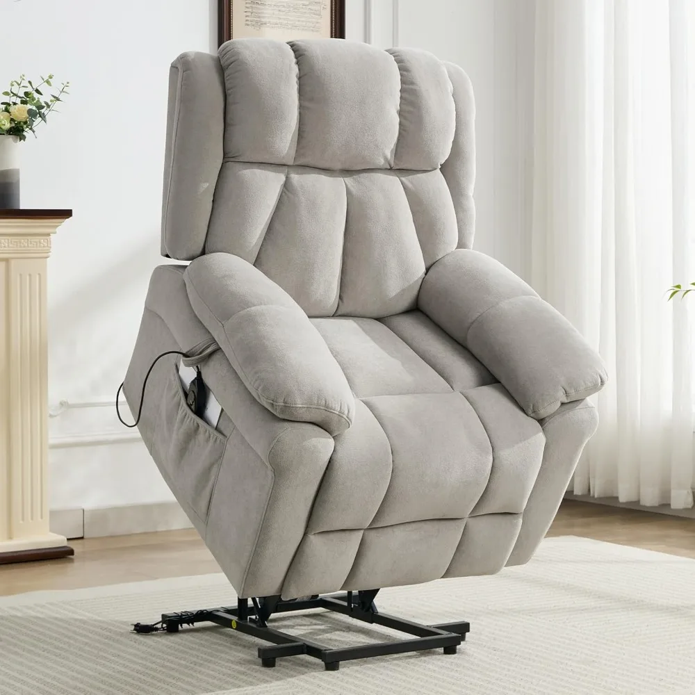 

Electric Power Lift Recliner Chair with Massage and Heat for Elderly, Overstuffed Upholstery Modern Reclining，Standing Assistanc