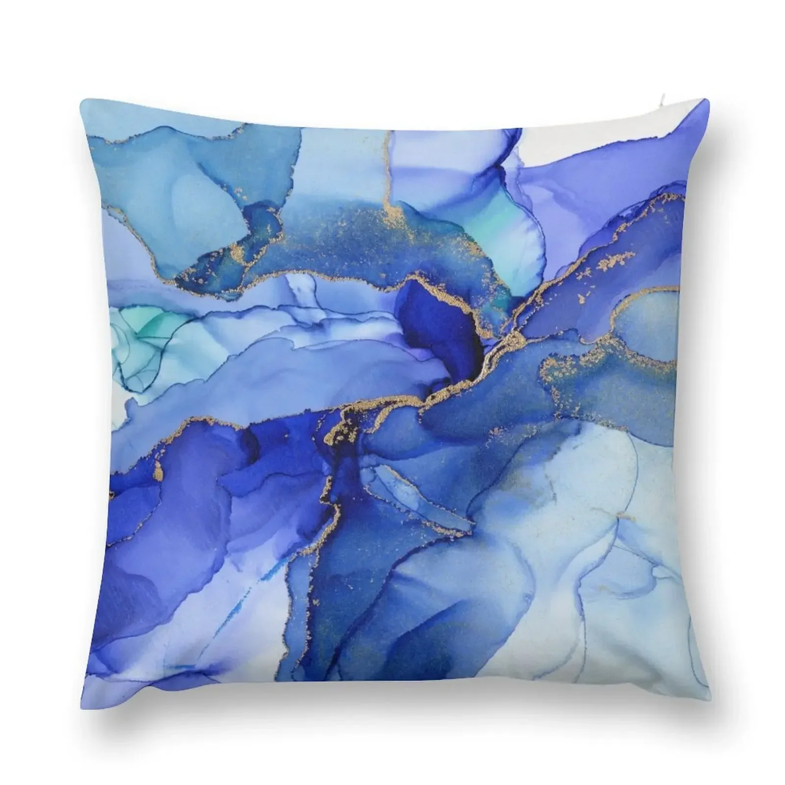 

Abstract Iris Blue Floral Ink Throw Pillow Sofa Decorative Covers Bed pillowcases Throw Pillow pillow