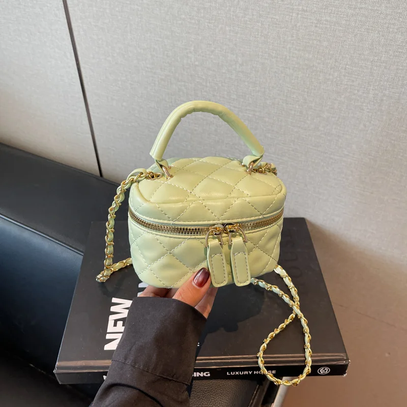 

2025 Spring Summer Mini Quilted Chain Bag - Trendy Crossbody Shoulder Purse with Lipstick Compartment for Everyday Use