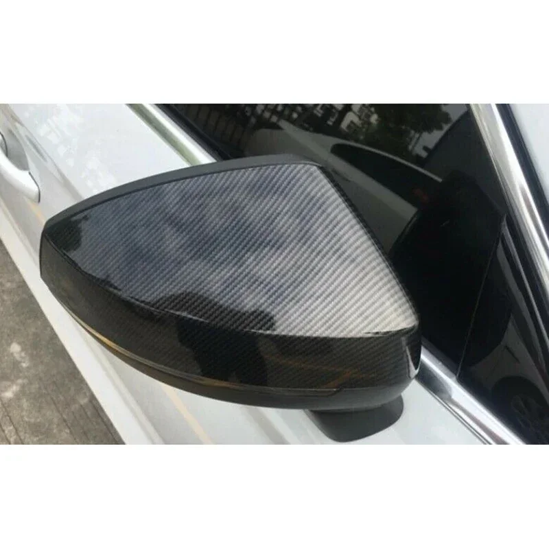 Car RearView Side Mirror Cover For Audi A3 S3 8V RS3 2013 2014 2015 2016 2017 2018 2019 Upgrade Carbon Fiber like Pattern Black