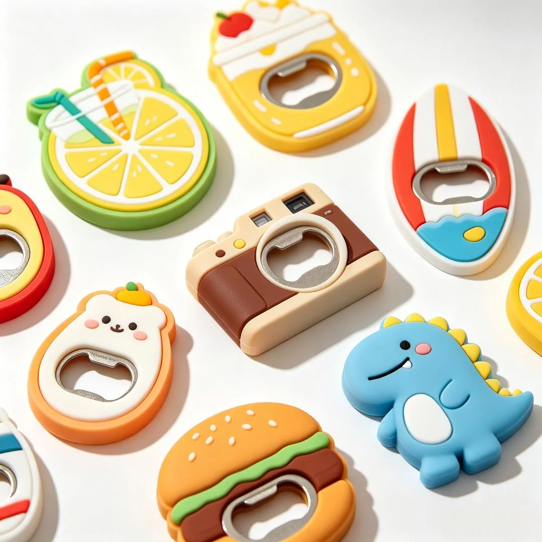 Customized PVC Soft Magnet Bottle Opener Multifunctional Magnetic Refrigerator Personalized Soft Rubber Fridge Magnet Decor Gift