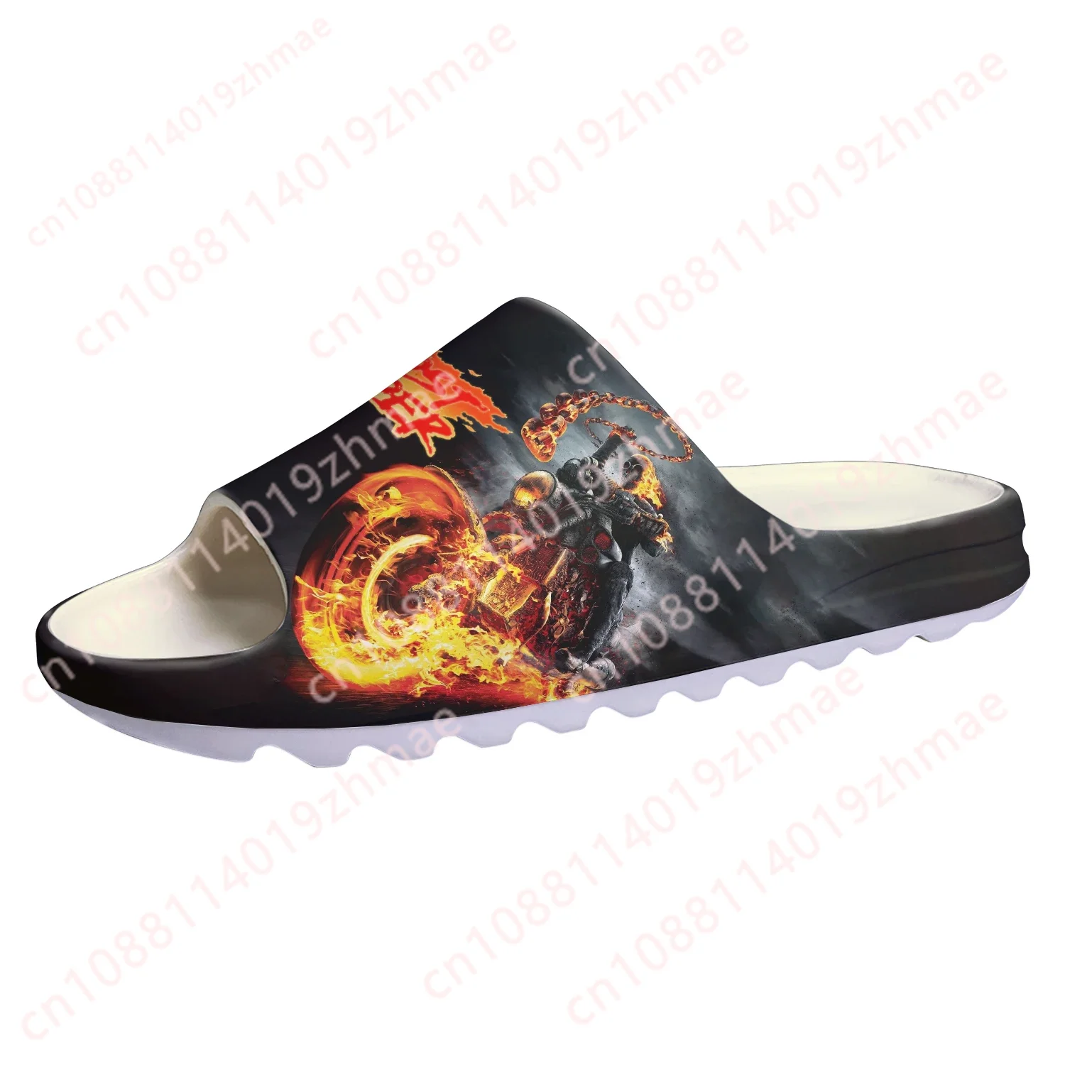 Ghost Rider Movie Soft Sole Sllipers Home Clogs Customized Step On Water Shoes Mens Womens Teenager Step in Sandals