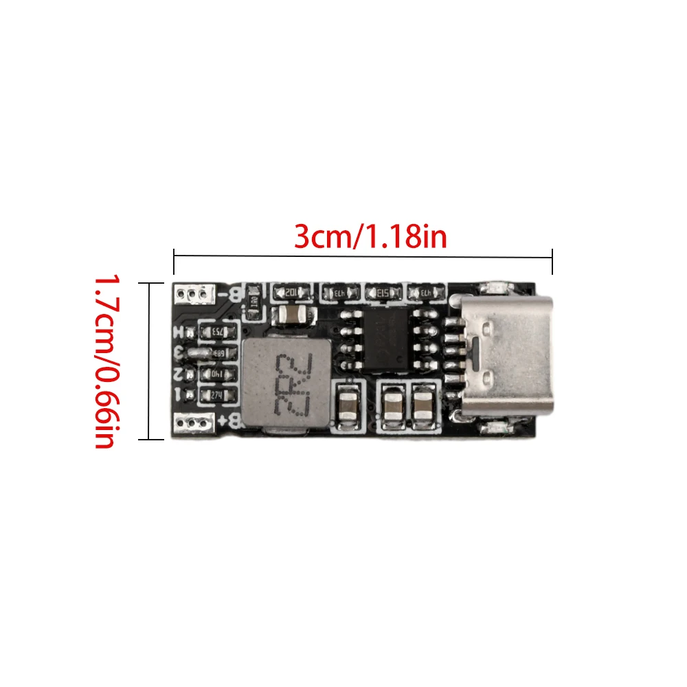 18650 Lithium Battery Charge Boost Module 5V to 4.2V 3A Lithium Battery Fast Charging PCB Board with Type C Input