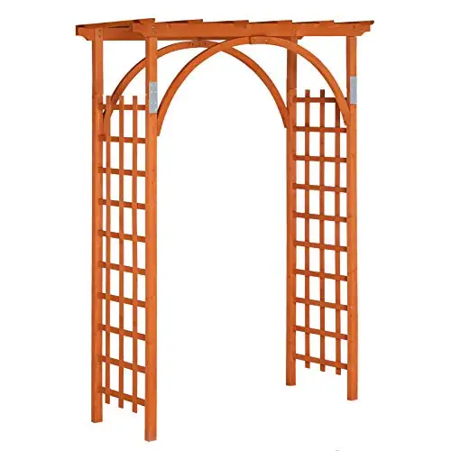 85in Wooden Arbor Garden Arch, Wedding Arch for Ceremony, Wood Trellis for Plant Climbing, Christmas Decor Pergola for