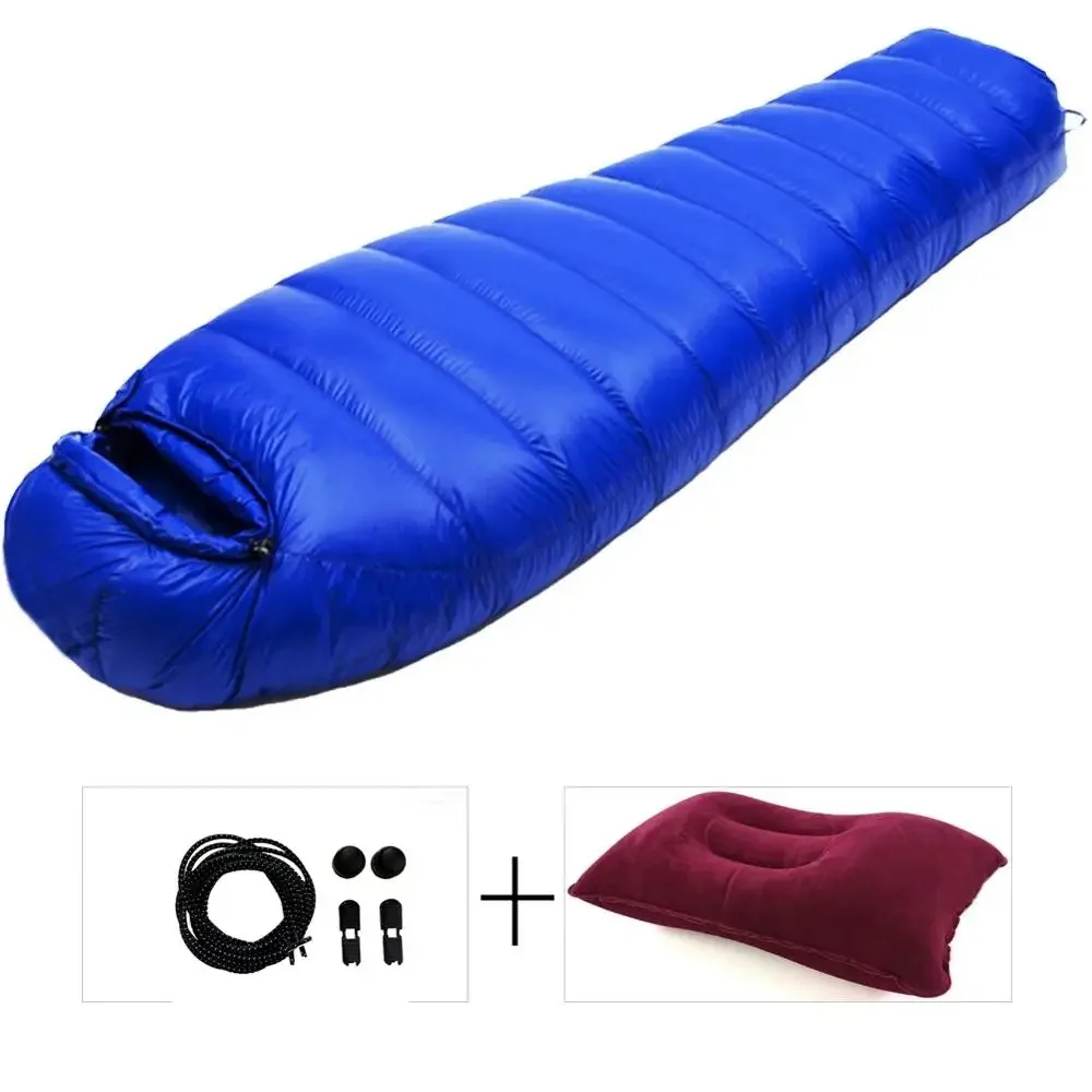 

Outdoor Camping Hiking Nylon Ripstop Waterproof 4 Season Envelope Mummy Goose Down Sleeping Bag