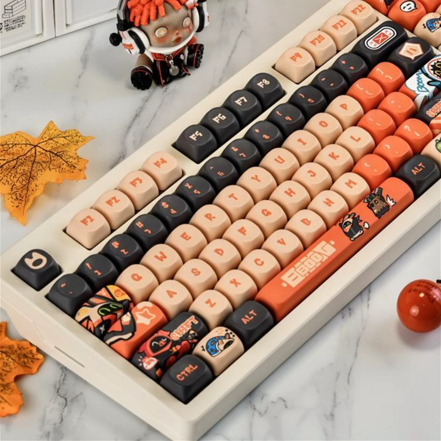 

Bangbu Mechanical Keyboard Keychain, Cute DIY Keycap Set, PBT, MOA Cap, 130 Keys Suitable for Mechanical Keyboards